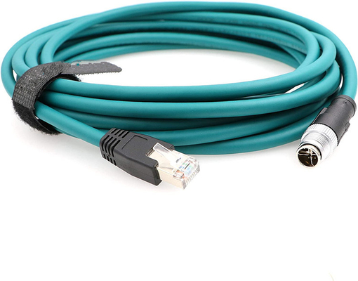 M12 8 Posisi X Kode Ke RJ45 Kabel Ethernet Industri Untuk Cognex In 8200 8400 Seri IP67 Waterproof