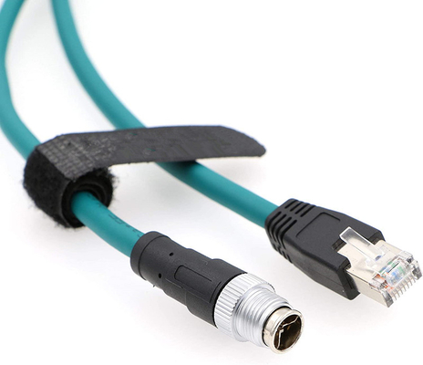 M12 8 Posisi X Kode Ke RJ45 Kabel Ethernet Industri Untuk Cognex In 8200 8400 Seri IP67 Waterproof