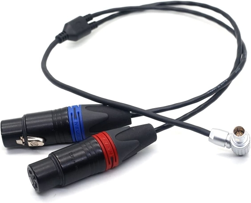 Arri Alexa Mini LF Audio Cable XLR 3 Pin Ke Sudut Kanan 0B 6 Pin Male Connector Audio Double Channel