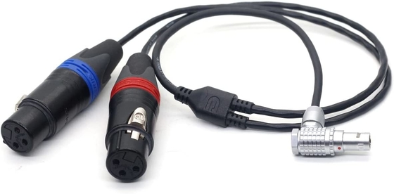 Arri Alexa Mini LF Audio Cable XLR 3 Pin Ke Sudut Kanan 0B 6 Pin Male Connector Audio Double Channel