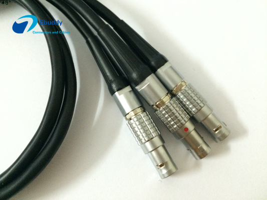 Custom Cable Assembly Service 3 Pin Fischer Untuk 0B 2 Pin Lemo Untuk Bartech / Teradek