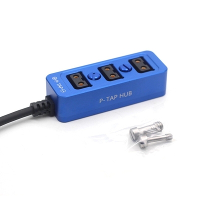 Beli D-tap Camera power splitter tiga arah Power Tap to 3 Female D-Tap P-Tap Hub Casing logam dengan sekrup 1/4 
