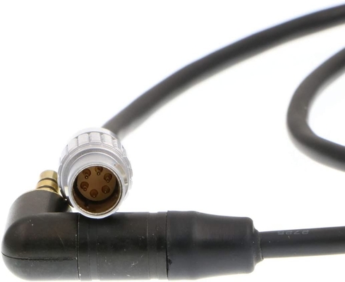 Lemo 6 Pin Male ke 3,5mm TRS Right Angle Audio Cable untuk ARRI Mini LF Camera