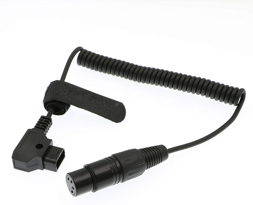 XLR 4 Pin Female To D Tap Coiled Power Cable For Practilite 602 DSLR Camcorder Sony F55 SXS Kamera