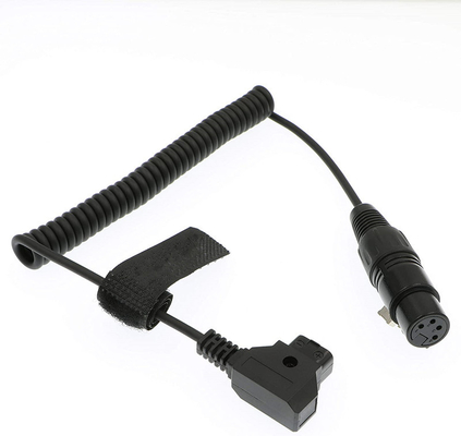 XLR 4 Pin Female To D Tap Coiled Power Cable For Practilite 602 DSLR Camcorder Sony F55 SXS Kamera