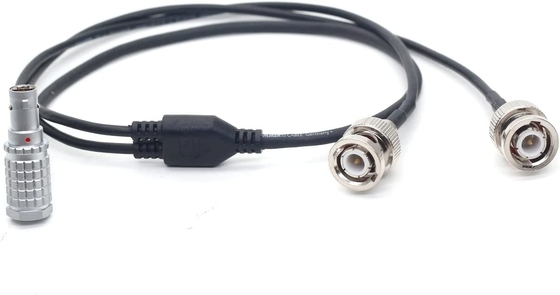 Perangkat Suara XL-LB2 0B 5pin Sudut Kanan ke Double BNC Time Code Input Output Kabel 60cm