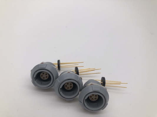 Lemo Plastik Konektor Melingkar Redel 5 Pin Kanan PCB Mount Female Medis Menggunakan